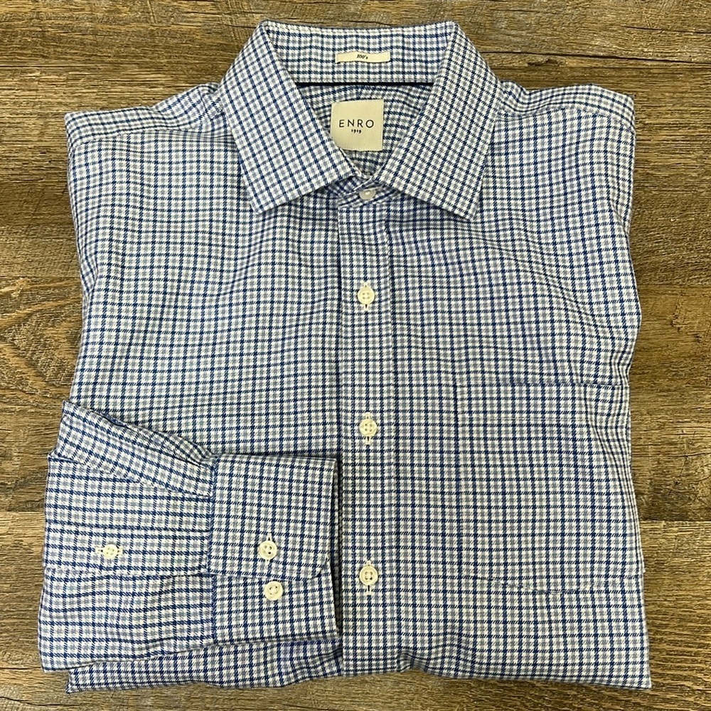 Enro Men’s Long Sleeve Button Down Shirt Size Large